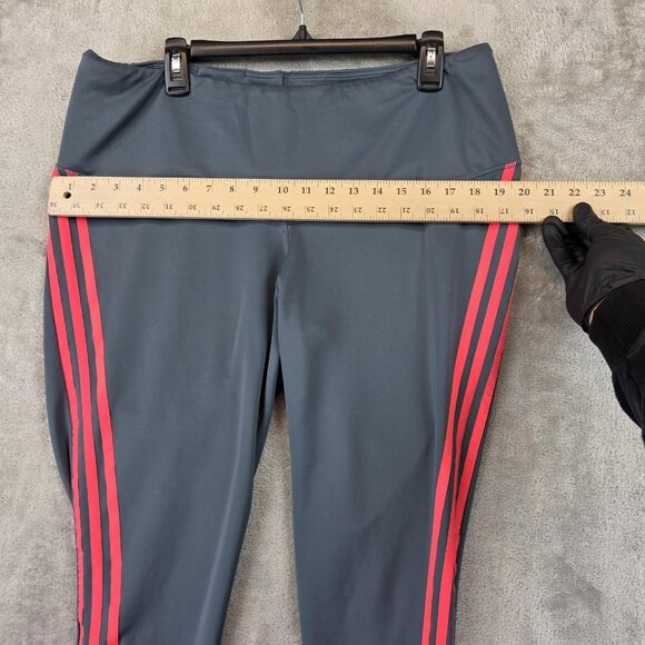 Adidas Pants Womens 3X Gray AEROREADY Leggings Three Stripes Athletic Training - Picture 5 of 12